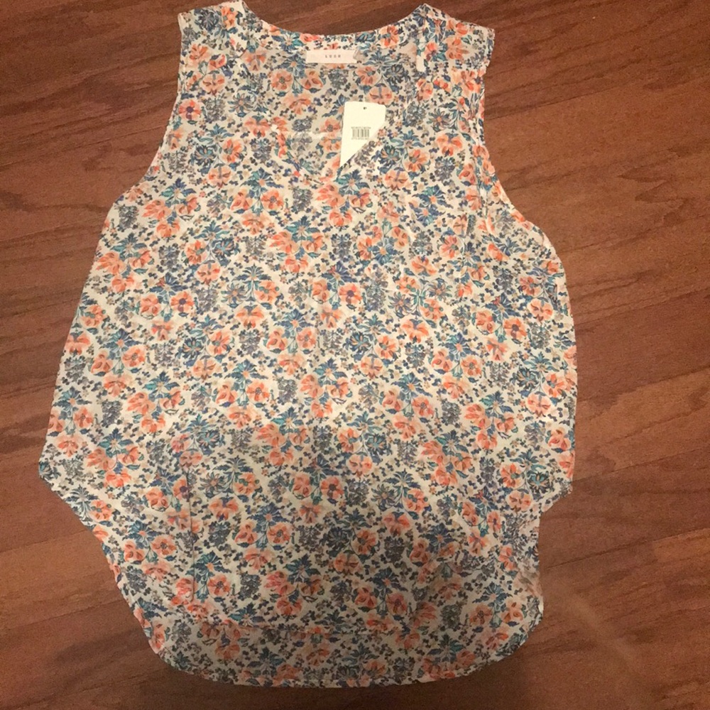 Lush large floral tank top